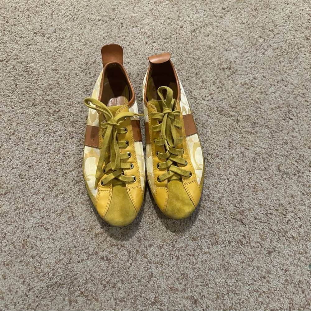 Coach Yellow and Brown Women's Sneakers
